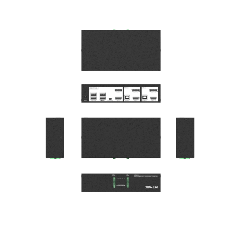 2口双屏 DP HDMI混合接口KVM切换器