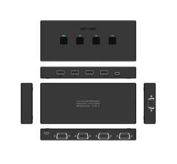 4进1出 智能型VGA KVM切换器