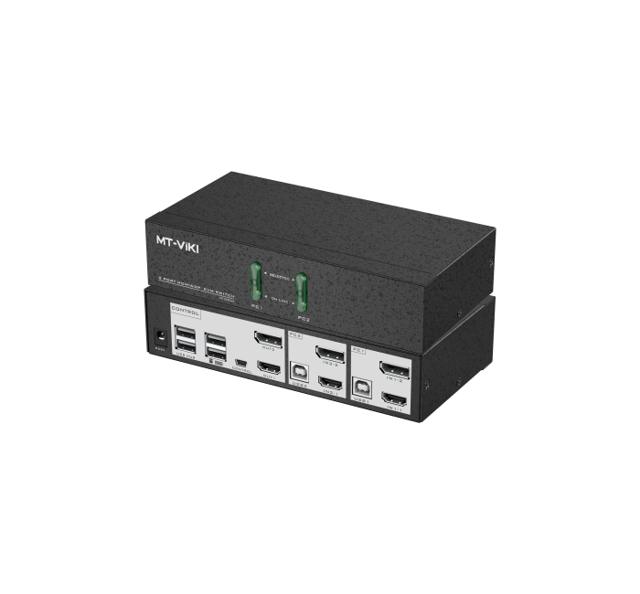 2口双屏 DP HDMI混合接口KVM切换器